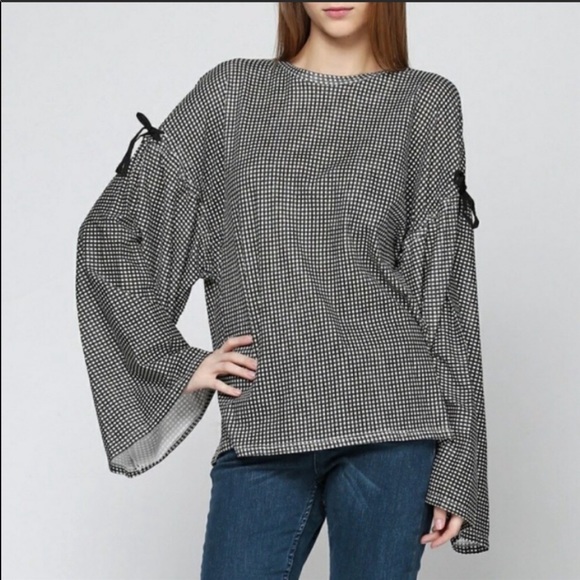 Zara Tops - Zara Trafaluc Gingham Top Black & White Small